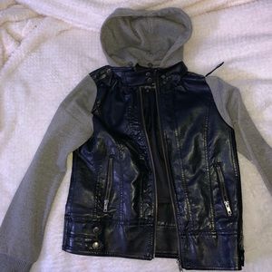 Grey/White Leather Jacket